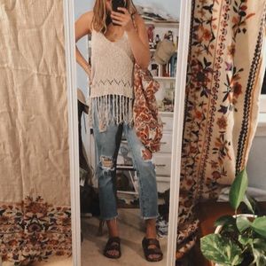 Knit fringe tank top!